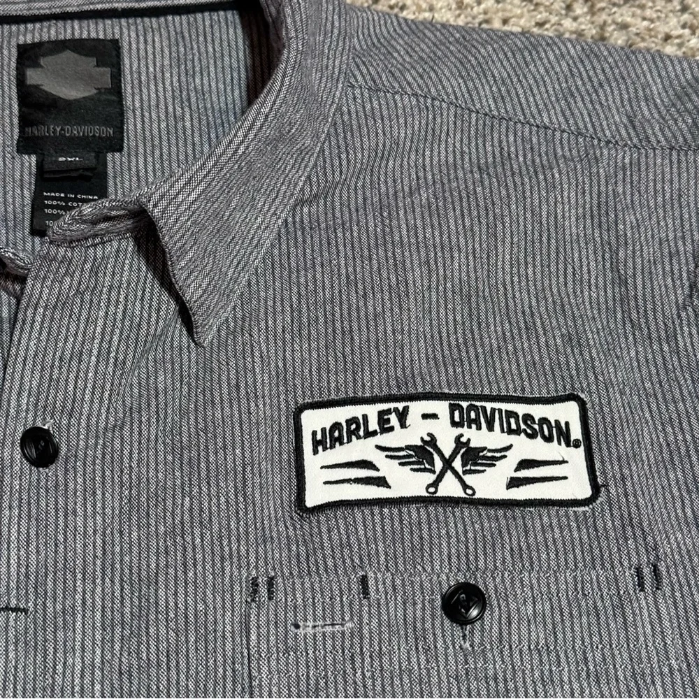 Harley-Davidson Black Label Pinstripe Mechanic Style Shirt- 2XL - Picture 4 of 8